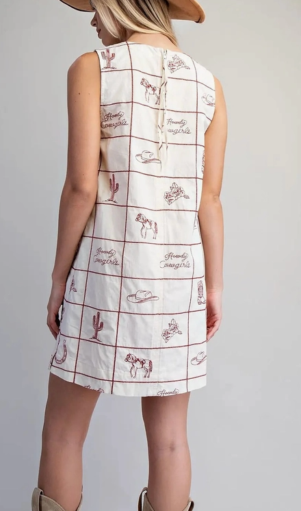 Western Inspired Mini Shift Dress