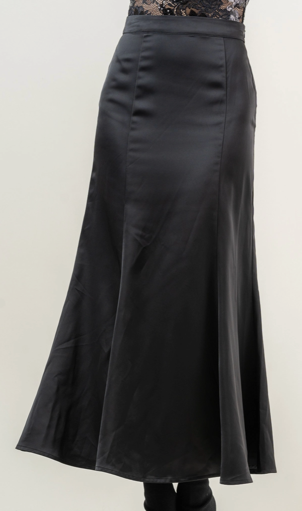 High Waisted Satin Skirt