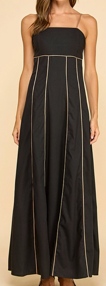 Fitted Bodice with A Square Neckline Maxi Dress