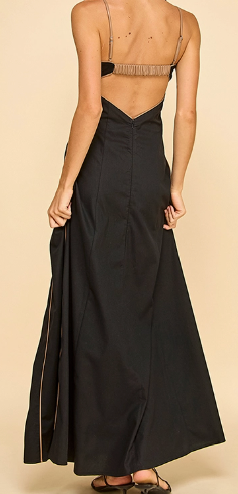 Fitted Bodice with A Square Neckline Maxi Dress