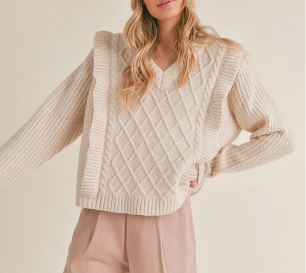 Day + Moon Cropped Square Neck Sweater Top With Sleeve Detail – Apothecary  Social