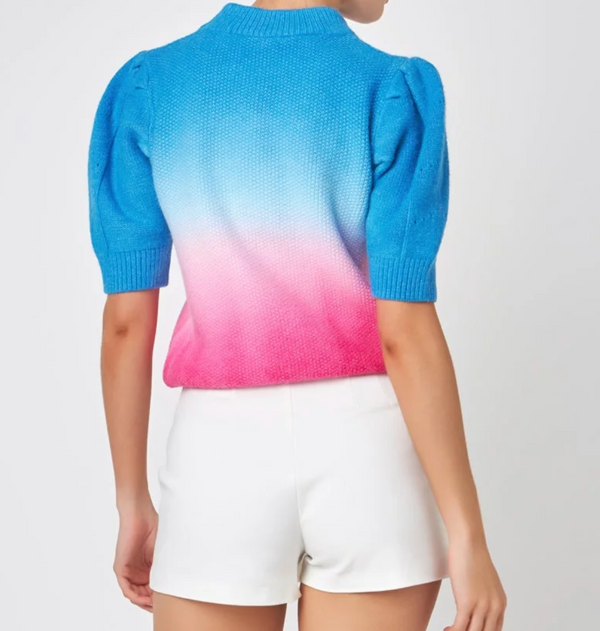 Ombre Sweater Top- Blue/Pink