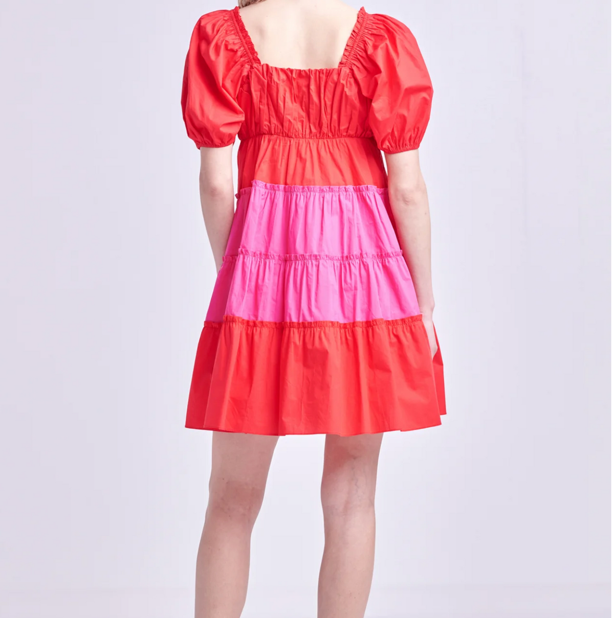 English Factory Two Toned Sweetheart Mini Dress
