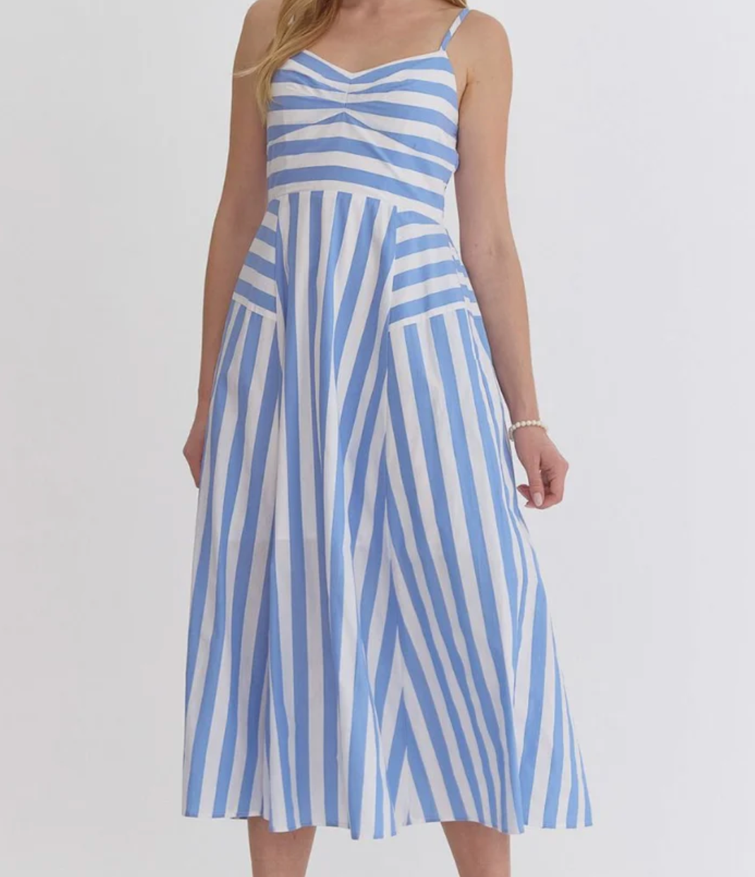 Entro Maxi Pinstripe Dress