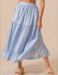 Light Blue Tiered Skirt