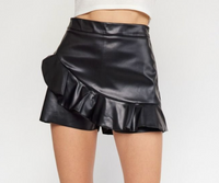 High Waisted Skort Featuring Ruffle Front Detail