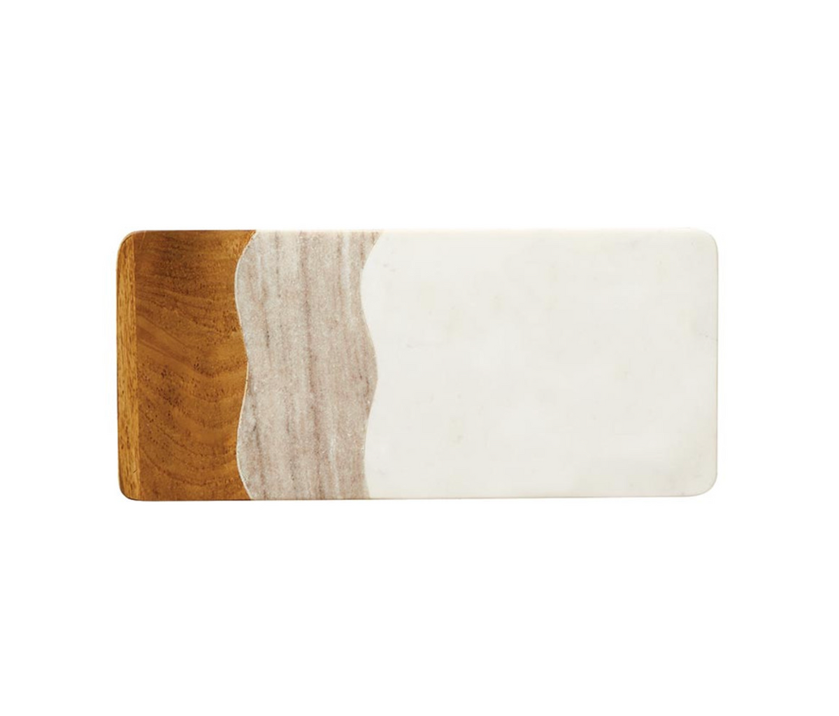 Face to Face Serving Board - Marble + Wood