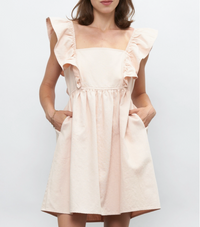 Ruffle Strap Cotton Twill Sundress
