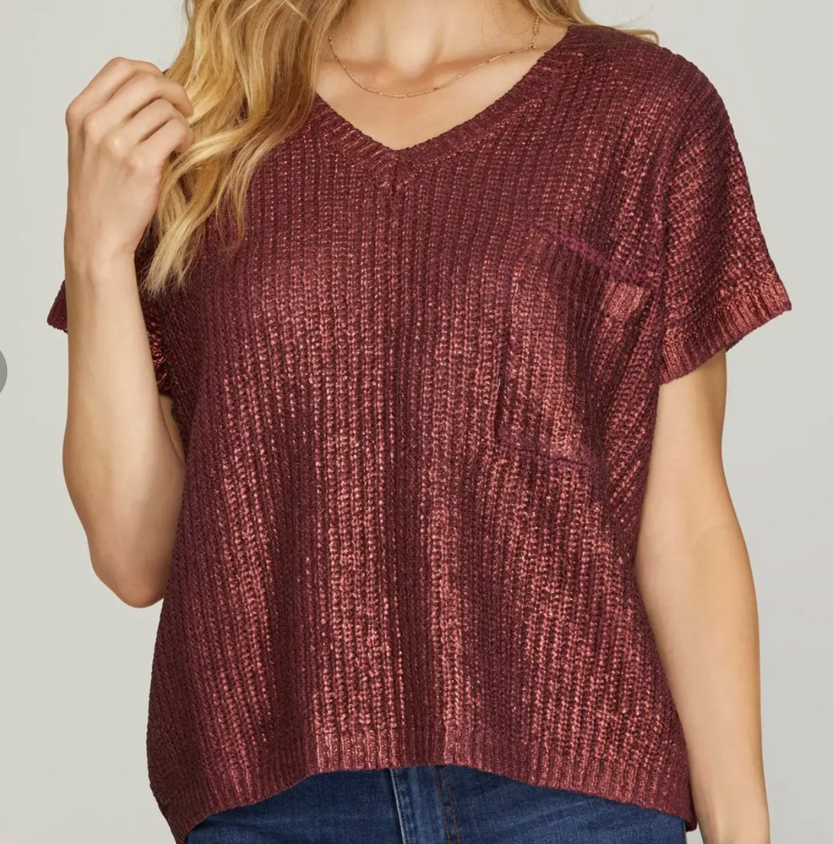 Burgundy Metallic Shirt