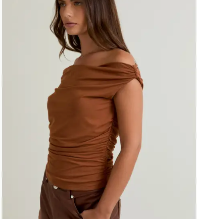 Off The Shoulder Top With Ruching
