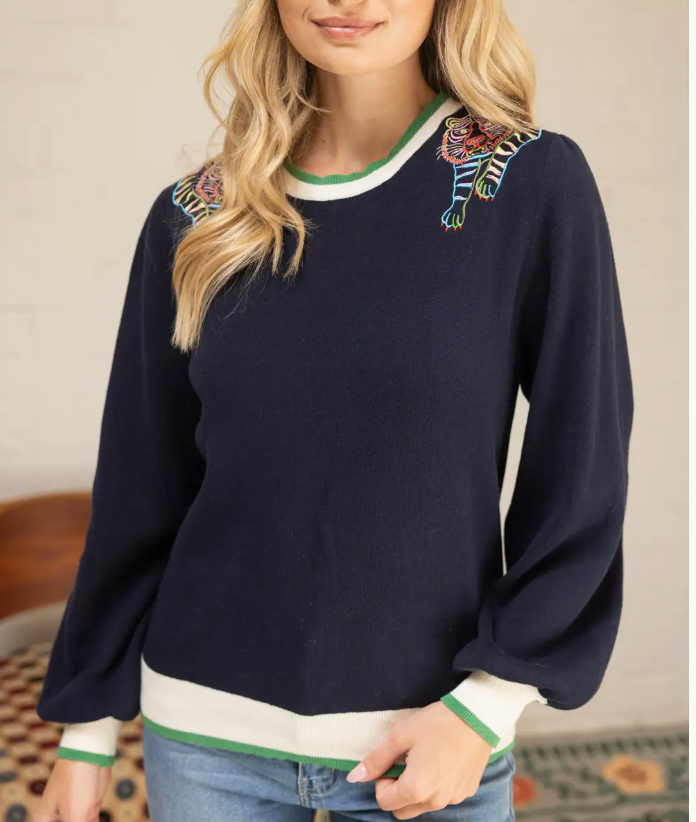 Tiger Embroidered Sweater
