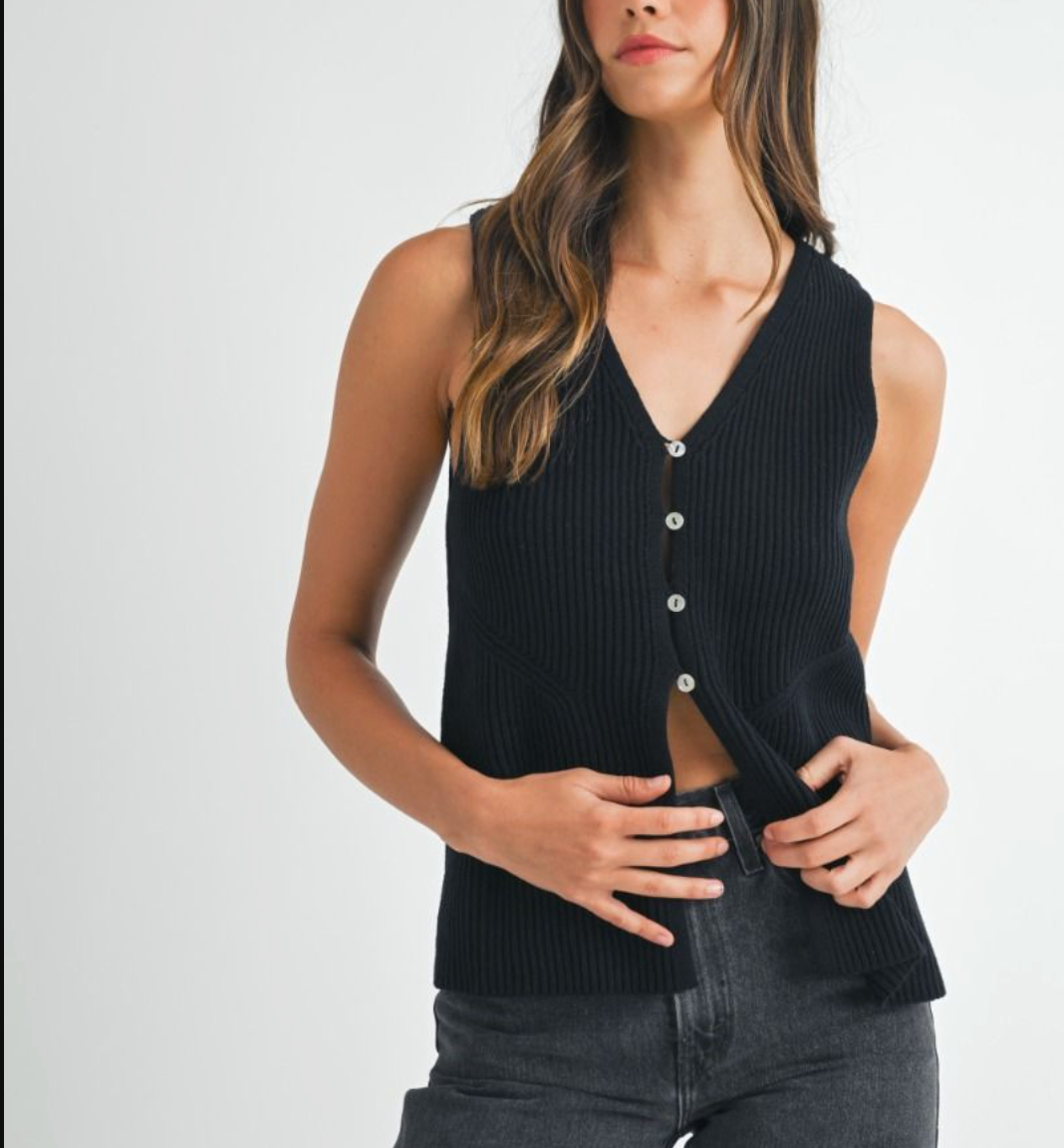 Side Slits Sweater Vest