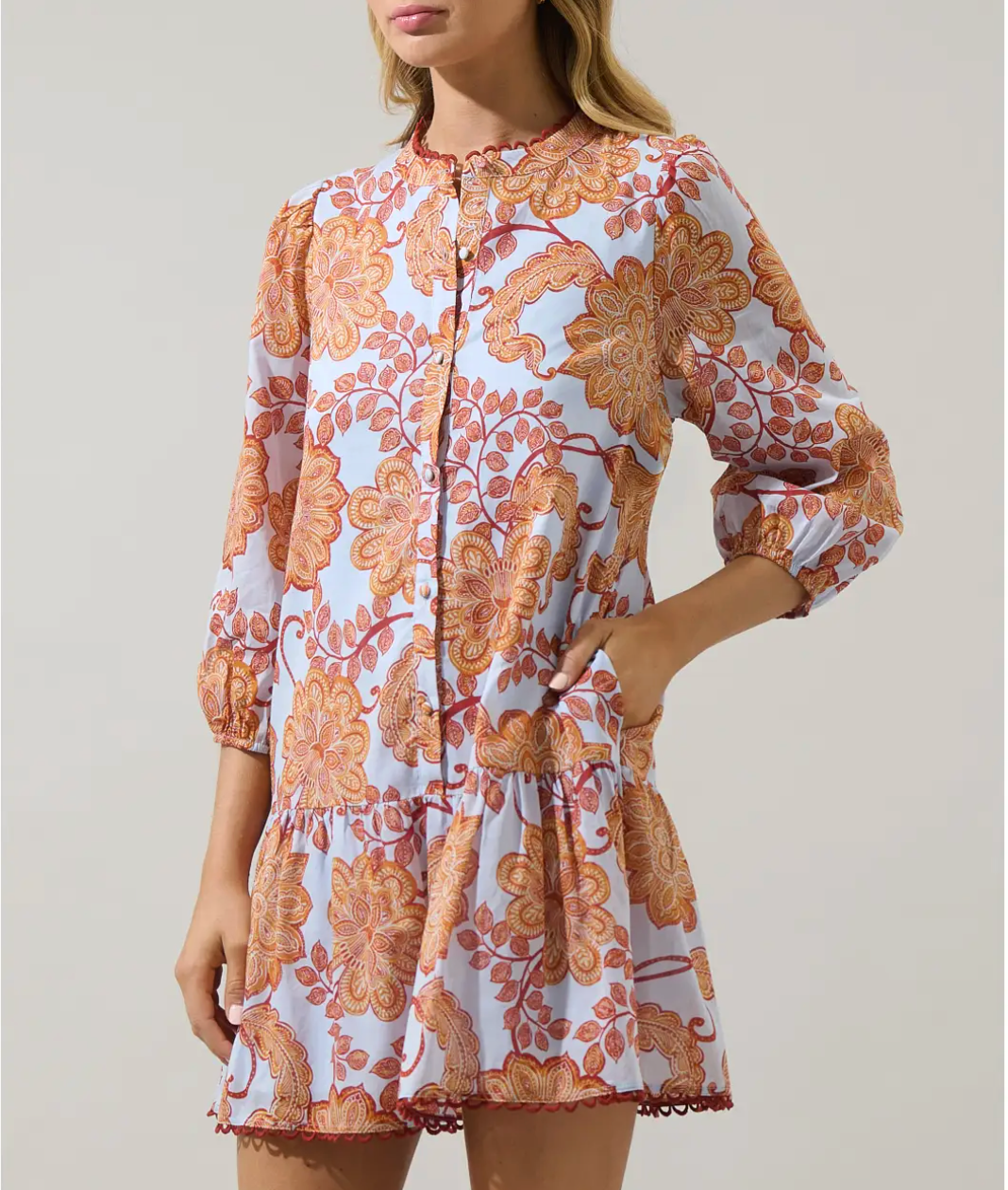 Siany Floral Ruffle Mini Dress