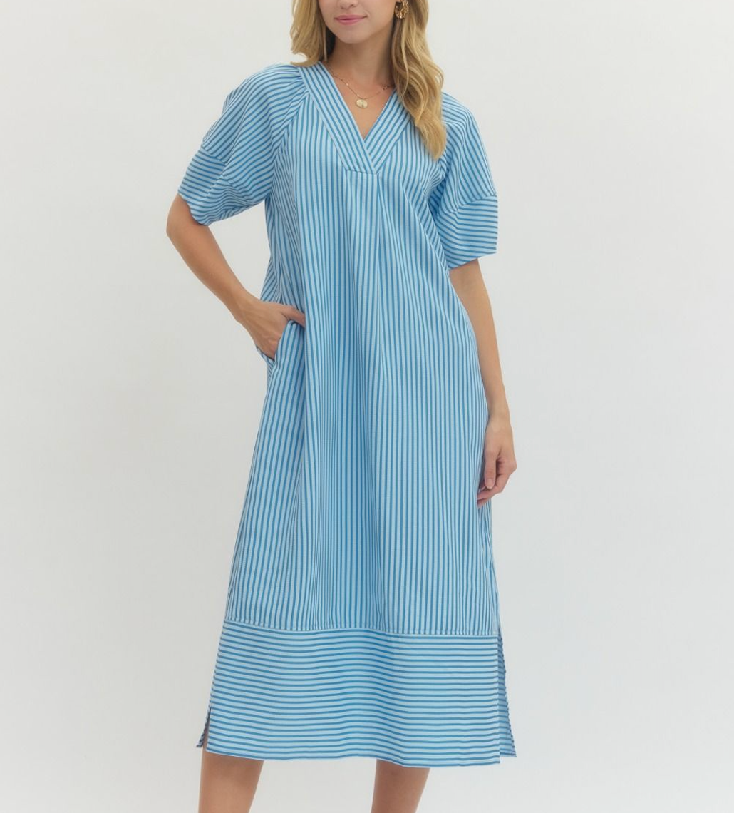 Entro Long Blue/Baby Blue Dress
