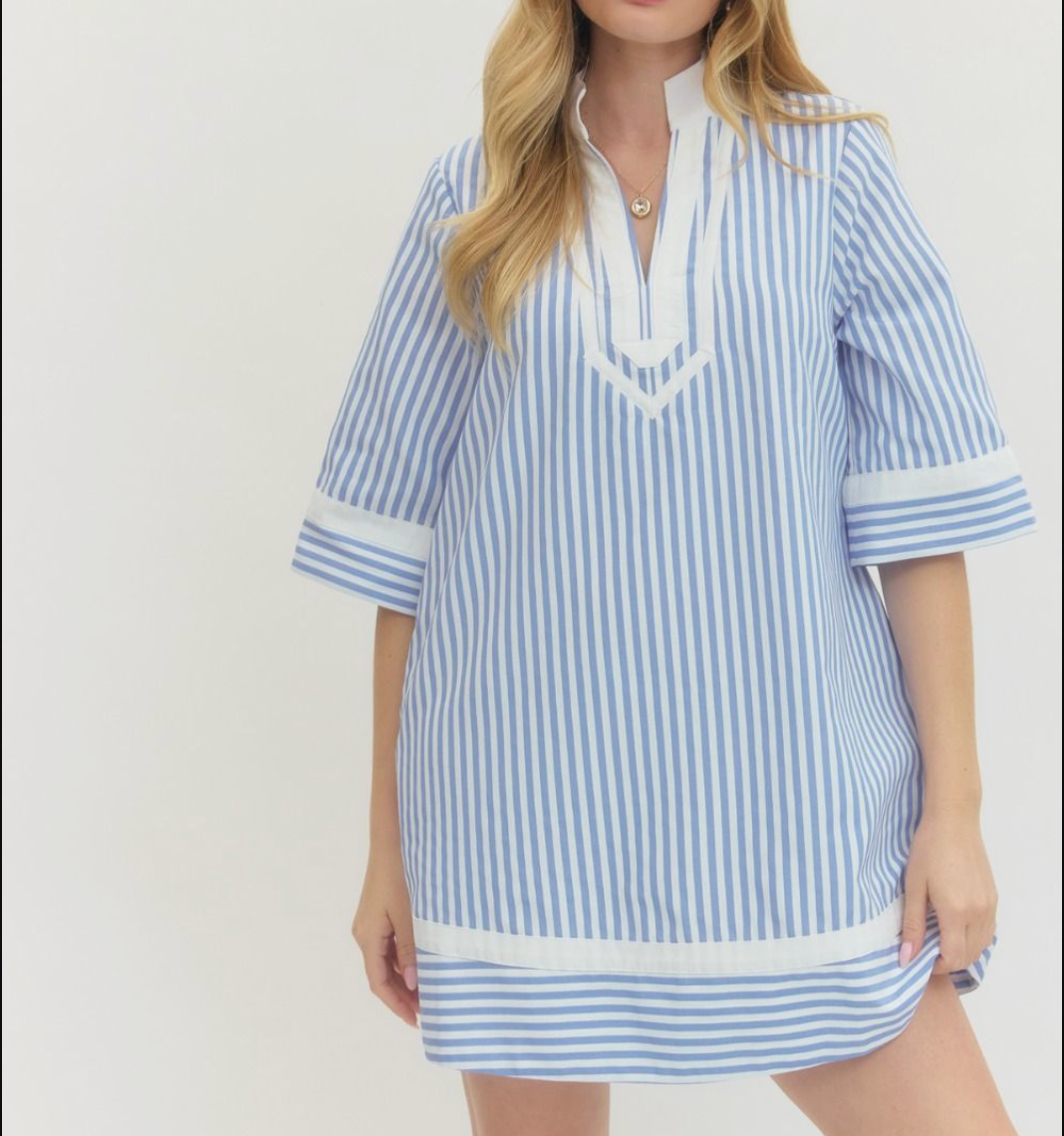 Entro Blue and White Dress