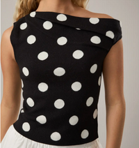 Polka Dot Asymmetrical Sweater
