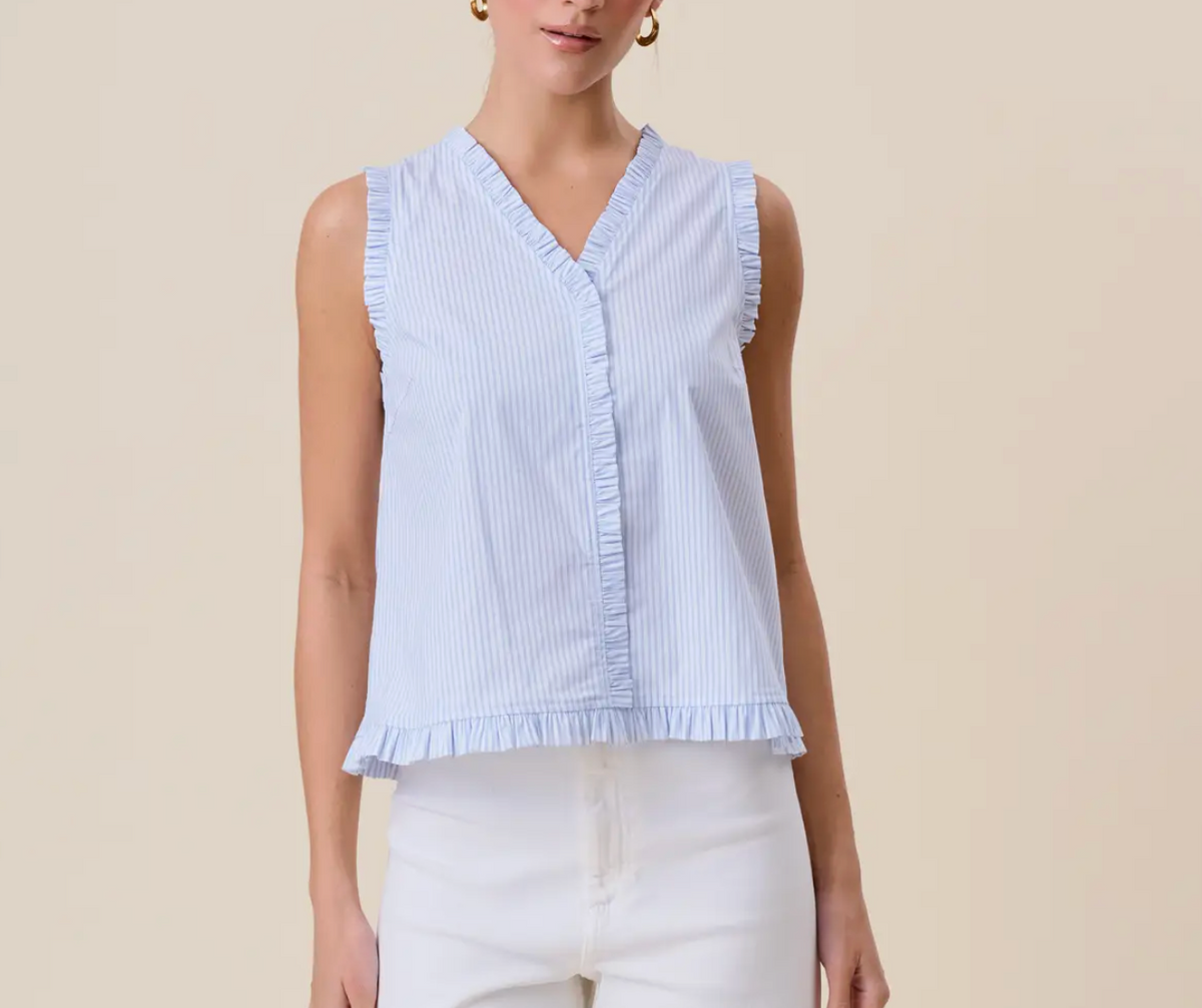 Striped Ruffle Blouse