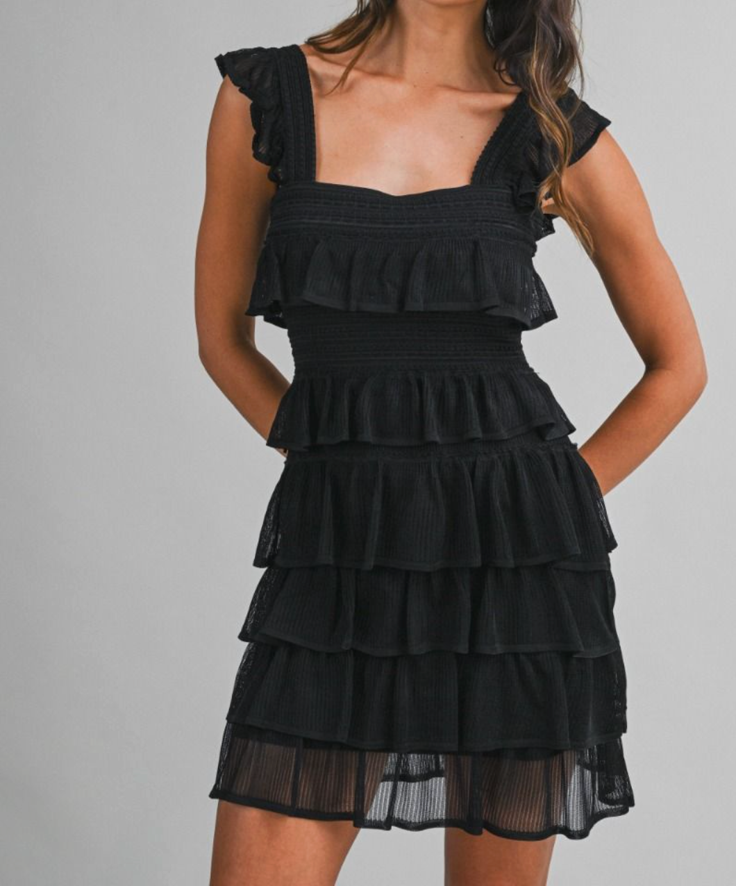 Frill Knit Mini Dress