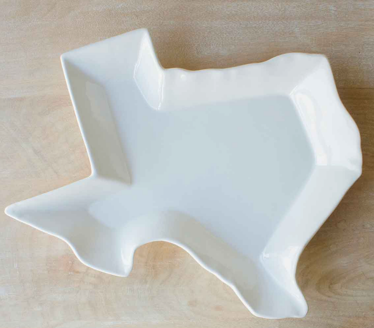 Texas Shaped Platter White 16"