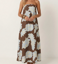 Floral Print Strapless Maxi Dress
