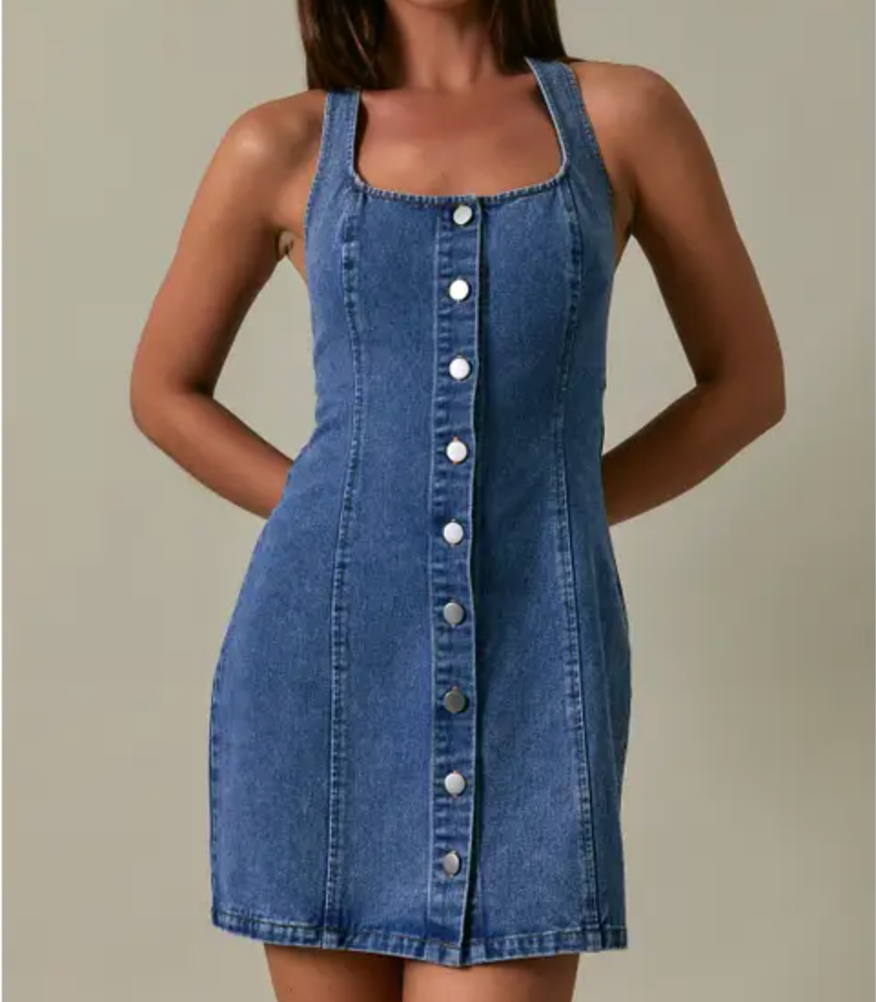 Halter Demin Mini Dress