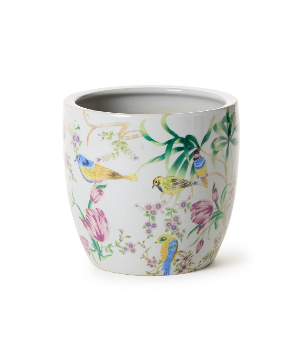Bird & Blossom Chinoiserie Planter - Ceramic