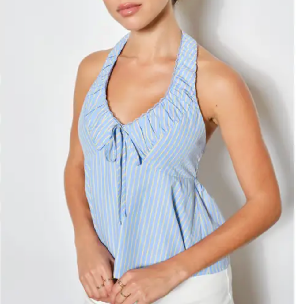Hallie Ruched halter Top