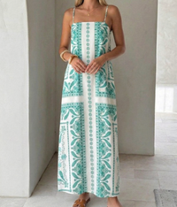 Paisley Print Strap Maxi Dress