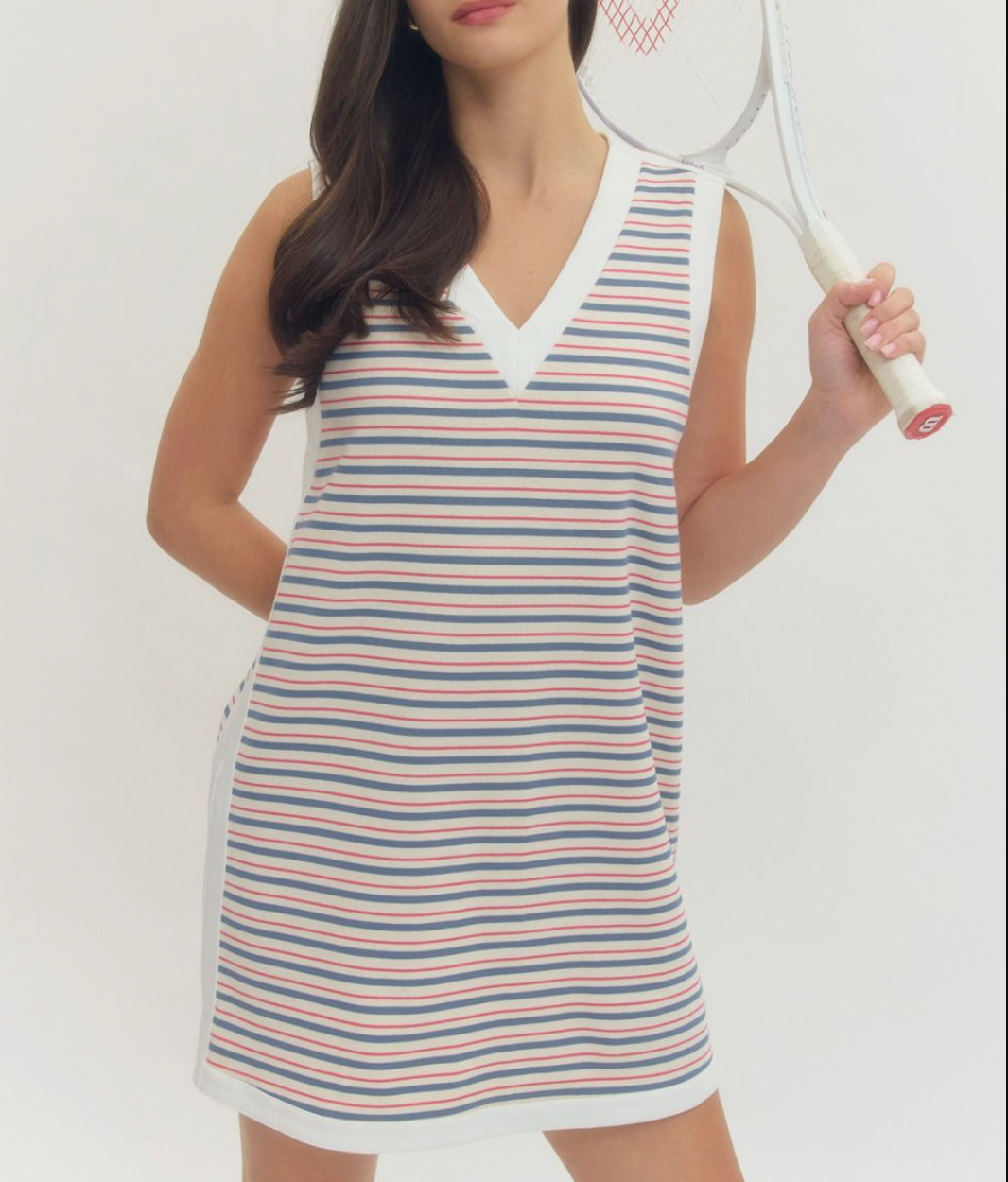 Stripped Sleeveless Mini Dress