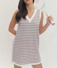 Stripped Sleeveless Mini Dress