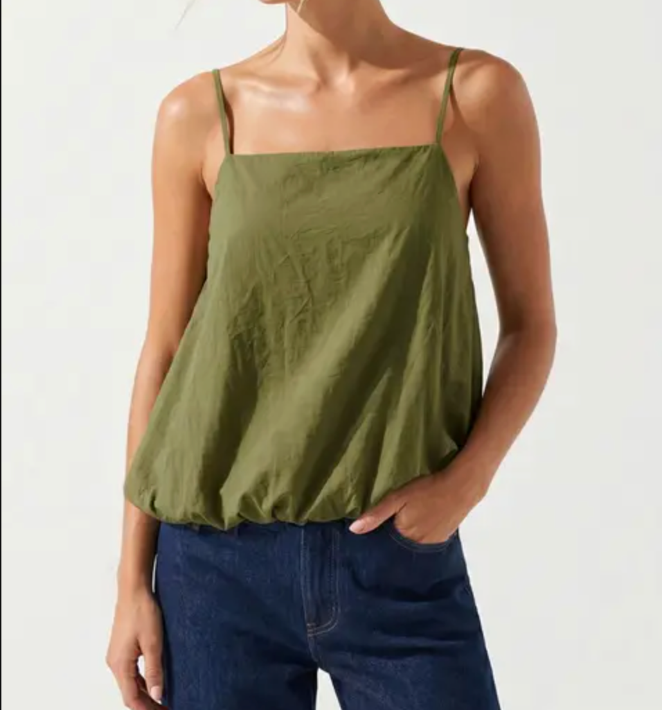 Billowy Cami Top With Bubble Hem