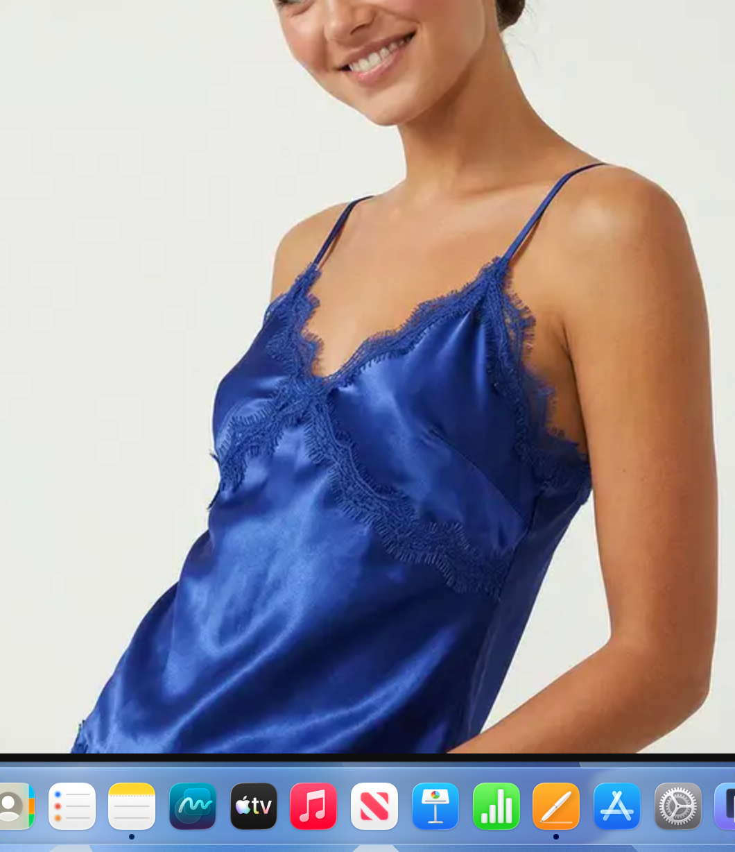 V-Neck Lace Trim Top-Blue