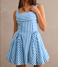 Stripped Sleeveless Mini Dress