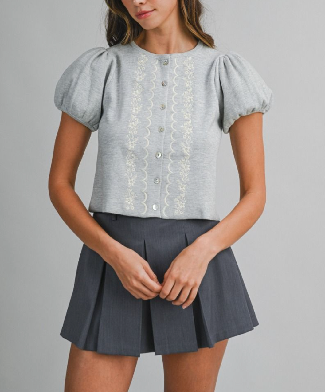 Knitted Embroidered Top