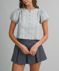 Knitted Embroidered Top