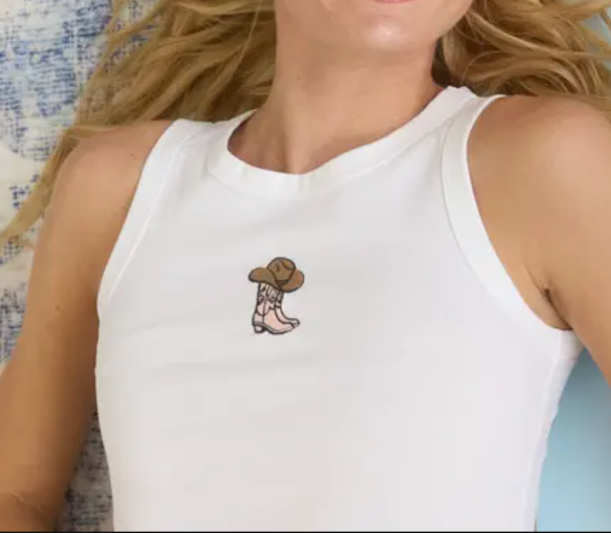 Western Motif Crop Tank
