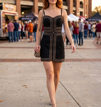 Exclusive Lace Trimmed Day-To-Night Mini Dress