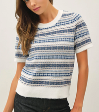 Fair Isle Short Sleeve Sweater