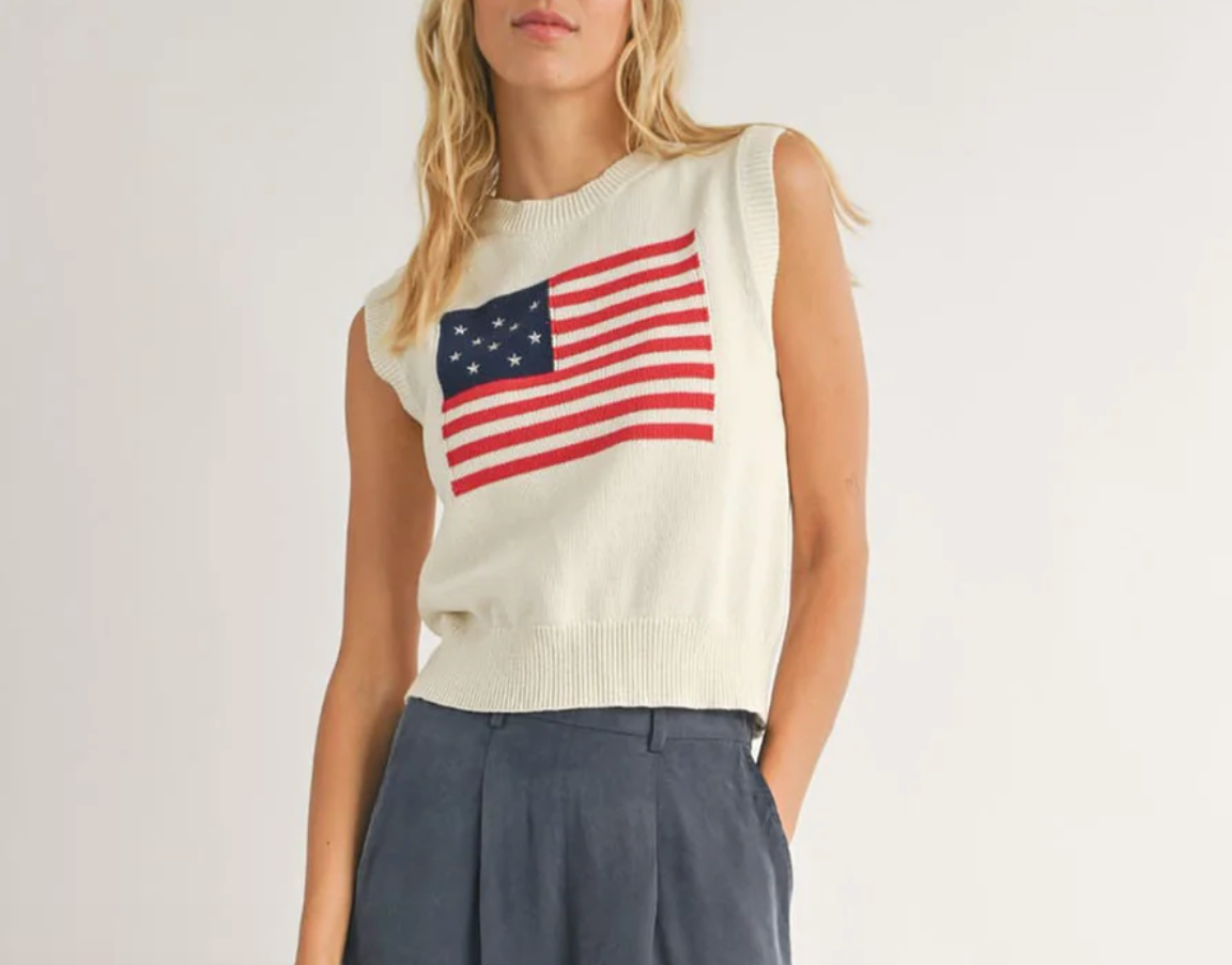 Sadie & Sage Americana Flag Sweater