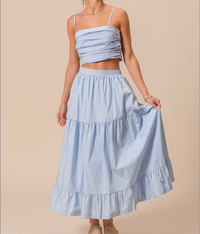 Light Blue Tiered Skirt