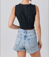 Lace Edge Sleeveless Corset Top