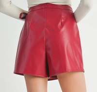 Sadie & Sage Wine Down Faux Leather Overlapped Shorts