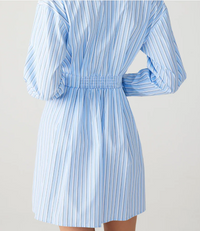 Steve Madden Aria Dress Blue Pen Striped