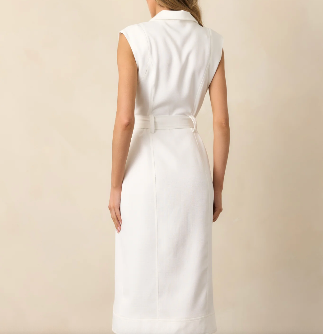 Jacqueline White Midi Dress