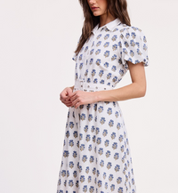 Floral Clusters Button Down Midi Dress