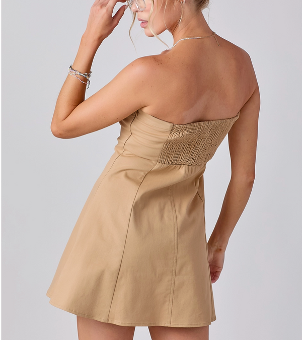 Taupe Tube Mini Dress