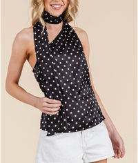 Dot Printed One Shoulder Top