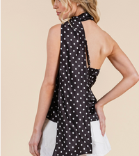 Dot Printed One Shoulder Top
