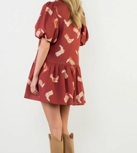 Puff Sleeve Boots Dress