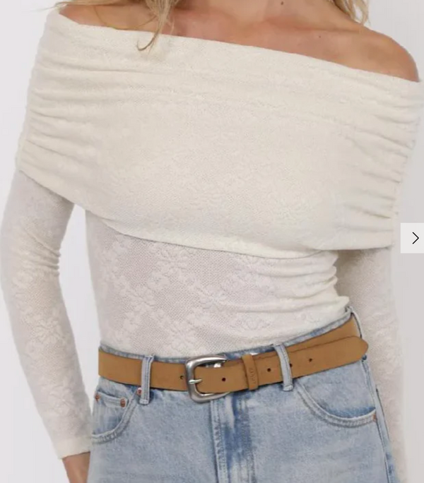 Roadhouse Jacquard Knit Off The Shoulder Top